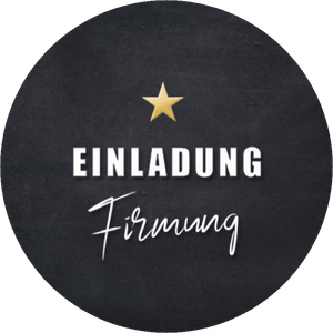 Schwarzer Aufkleber mit Einladung Firmung in Weiß