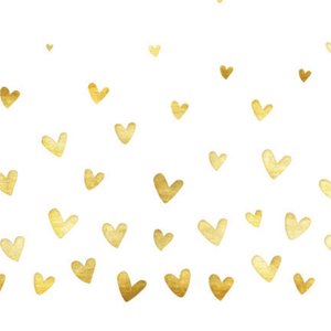 Weißer Aufkleber mit Herzchen in Goldoptik