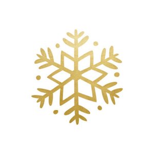 Weißer Aufkleber mit Schneeflocke in Goldoptik