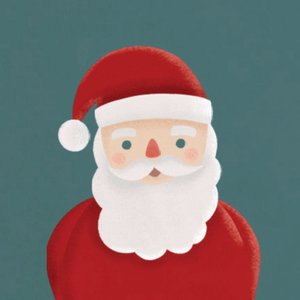 Aufkleber mit lustigem Weihnachtsmann