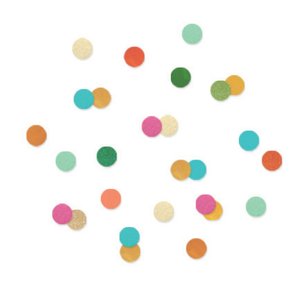 Weißer Aufkleber mit buntem Konfetti