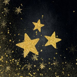 Schwarzer Aufkleber mit Sternchen in Goldoptik