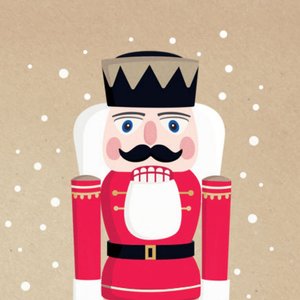 Aufkleber mit weihnachtlichem Nussknacker-Motiv