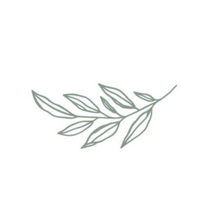 Weißer Verschluss-Aufkleber mit graugrünem Zweig