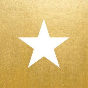 Aufkleber in Goldoptik mit weißem Stern
