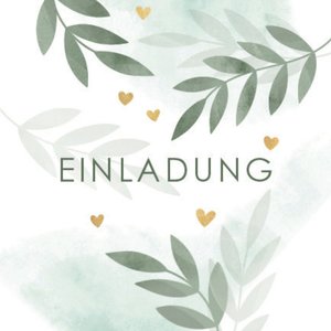 Aufkleber in botanischem Look mit Einladung