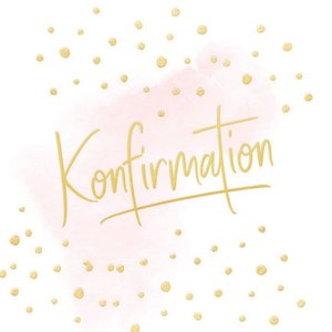 Aufkleber mit Konfirmation auf rosa Aquarell