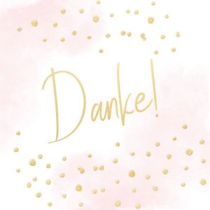 Aufkleber mit Danke auf rosa Aquarell
