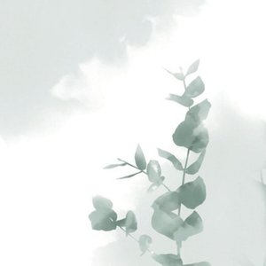 Aufkleber mit Eukalyptus in Aquarelloptik