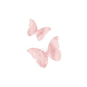 Weißer Aufkleber mit Schmetterlingen in Rosa