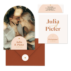 Hochzeit - Moderne Bogenformen grafisch Orange Pastell