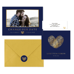 Hochzeitskartenset goldener Fingerabdruck