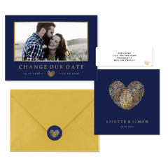 Hochzeitskartenset goldener Fingerabdruck