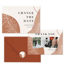 Hochzeitskartenset erdiges Boho mit Zweigen