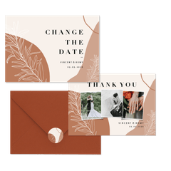 Hochzeitskartenset erdiges Boho mit Zweigen