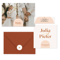 Hochzeit - Moderne Bogenformen grafisch Orange Pastell