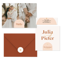 Hochzeit - Moderne Bogenformen grafisch Orange Pastell