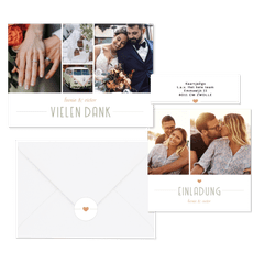 Hochzeitskartenset moderne Klassik