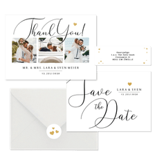 Hochzeit - Kalligrafie schwarz weiß schlicht