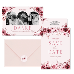 Hochzeit - Rosengesteck auf Rosa romantsich