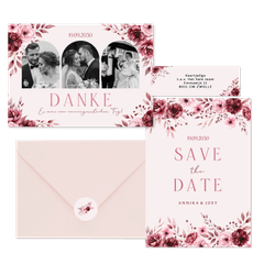 Hochzeit - Rosengesteck auf Rosa romantsich