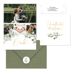 Hochzeitskartenset Aquarellzweige Eukalyptus