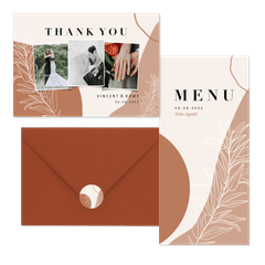 Hochzeitskartenset erdiges Boho mit Zweigen