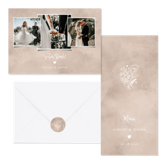 Hochzeitskartenset Altrosa Auqarell