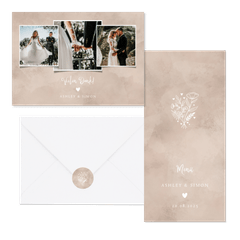 Hochzeitskartenset Altrosa Auqarell