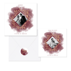 Hochzeitskartenset botanischer Rahmen auf Aquarell