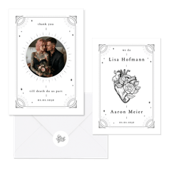 Hochzeit - Tattoo Linienzeichnung schwarz und weiß 