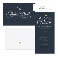 Hochzeitskartenset klassische Schreibschrift