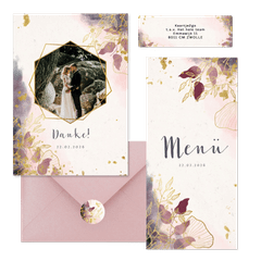 Hochzeitskarten Bohemian Zweige und Blätter