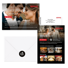 Hochzeitskarten im Streamingdienst-Look