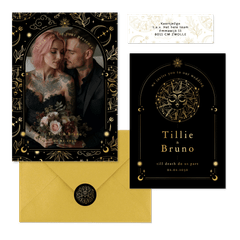 Hochzeit - Astrologie Symbole Schwarz Gold 