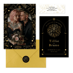 Hochzeit - Astrologie Symbole Schwarz Gold 