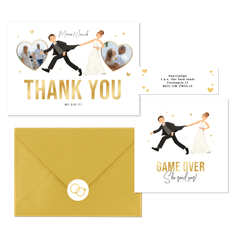 Hochzeitskartenset lustige Illustration 'Game over'