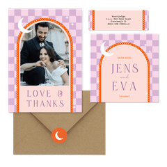 Hochzeit - Lila Karomuster mit Bogen