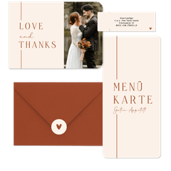 Hochzeit - Terracotta Strich auf Beige minimalistisch 