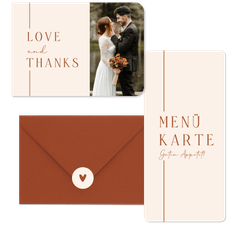 Hochzeit - Terracotta Strich auf Beige minimalistisch 