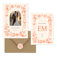 Hochzeit - Früchte Linienzeichnung M