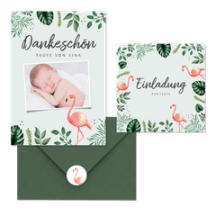 Taufe - Dschungel Flamingo