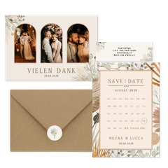 Hochzeitskartenset Trockenblumen und Gräser