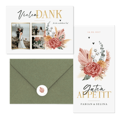 Hochzeitskartenset Bohemian Flowers