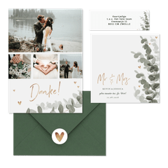 Hochzeitskartenset elegantes Aquarell mit Eukalyptus