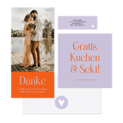 Hochzeitskartenset mit witzigen Texte