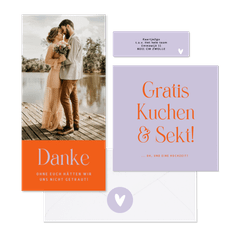 Hochzeitskartenset mit witzigen Texte