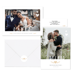 Hochzeitskartenset schlichte Fotoreihe