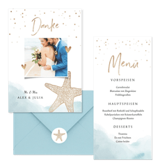 Hochzeitskartenset Strandfeeling Seestern