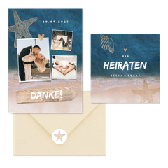 Hochzeitskartenset Strandhochzeit